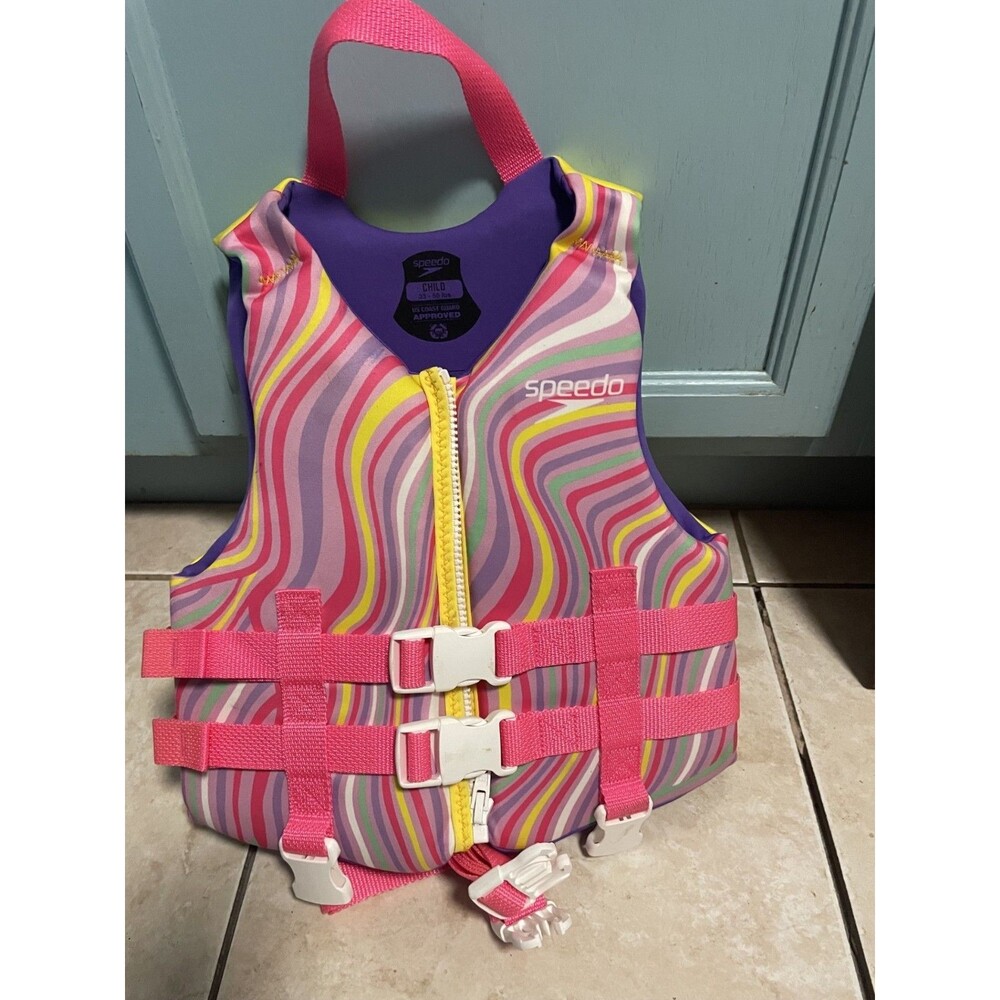 Speedo brand child Life Vest Preserver - swirl colors NEW